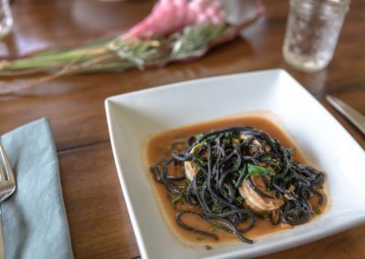 Black Squid Ink Chitarra & Herbed Kauai Shrimp